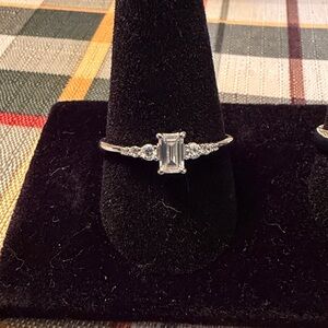 Lab Created Diamond Emerald Cut Ring Size 8
